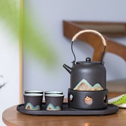 煮茶器日式茶具茶盘套装，创意陶瓷茶具公司印logo