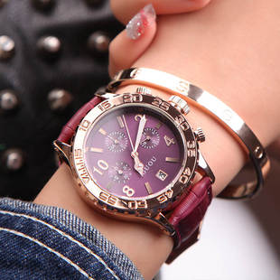 古欧时尚潮流女表小三针运动石英表时装大盘腕表