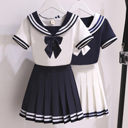 女童海军风套装裙2023夏装洋气儿童两件套小女孩夏季学院风潮