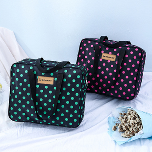 韩版短途小容量旅行袋防水妈咪包旅游包波点手提包单肩购物包女