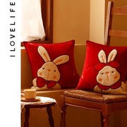 结婚抱枕压床娃娃一对沙发，客厅情侣午睡枕，兔子靠枕生日礼物送女友