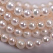 天然淡水珍珠散珠6-6.5mm强光微瑕，好品质近圆珠，diy饰品半成品配件