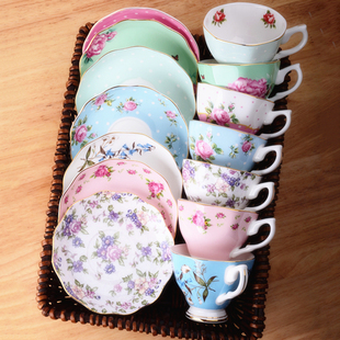 欧式骨瓷咖啡杯套装带勺创意英式下午茶杯红茶杯陶瓷杯茶具送礼盒