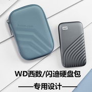BUBM适用WD西数固态移动硬盘保护套闪迪E61便携防震2T西部数据随行SSD收纳包4T三星T7 保护盒惠普P500硬盘包