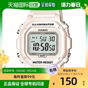 日本直邮casio卡西欧手表电子表，白色简约数字学生，表运动手表