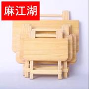 方形实木松木折叠桌可携式餐桌家用简易学习桌摆摊收纳吃饭小桌子