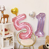 ins网红流行32寸数字，气球果冻色粉色水晶气球，生日装饰摆拍道具
