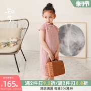 知了童装女童夏装蕾丝裙儿童，旗袍新式改良中国风连衣裙k3592