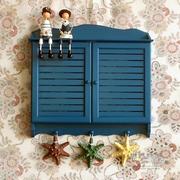 室内地中海风格蓝色百叶窗款客厅电表箱遮挡箱R配电箱电表盒装饰