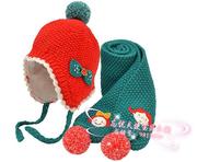 韩版中小童装童帽 女童宝宝加绒保暖帽子围巾二件套装 儿童帽子