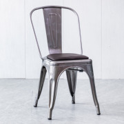 铁艺不锈钢高脚桌椅组合金属小吧台圆形桌商用工业风餐厅铁皮