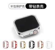 适用applewatch8带钻保护壳s8苹果手表7镶钻边框壳，iwatch34567se代电镀半包硬壳4145mm女闪钻半包硬壳