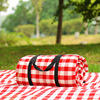 野餐垫防潮垫户外地垫坐垫野餐布红白d格帐篷，垫子200*200防水防潮
