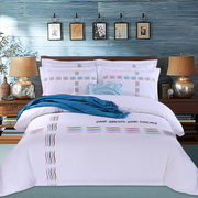 酒店专用被子四件套全棉，五星级刺绣床单宾馆床上用品，高端轻奢家纺