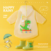小恐龙儿童雨衣卡通连体 透明雨披套装防水全身男女宝宝上学
