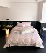 双股澳棉家用卧室被单床笠款用卧室，四件套高端绣花简约现代100支