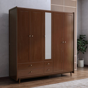 北欧实木衣柜现代简约原木对开四门五门收纳橱，储物柜主卧室衣柜