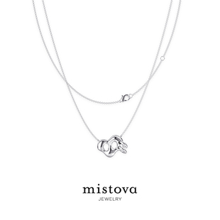 mistova原创设计师首饰轻奢情人节，限定款心形，情侣项链朋克心吊坠