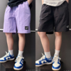 儿童夏季女男童紫色速干运动短裤中大童儿童休闲薄款五分裤