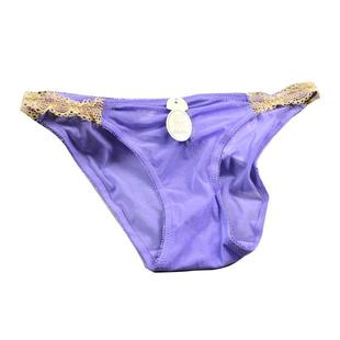 性感紫色柔然网纱透气女三角内裤 