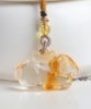 天然巴西黄水晶生肖羊吊坠，颜色鲜艳，造型饱满，精工雕刻