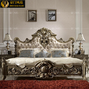 欧式双人床宫廷新古典原木雕花床法式婚床高端深色奢华大床定制
