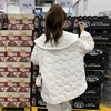 米白色娃娃领羽绒服女2023冬季韩系甜美宽松小个子，白鸭绒(白鸭绒)外套