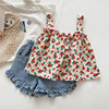 儿童夏装套装韩版网红洋气，1-3岁女宝宝，短裤小童吊带纯棉两件