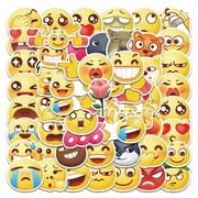 264张小黄豆笑脸emoji表情包贴纸(包贴纸，)原创手绘卡通小黄脸可爱拉杆箱贴