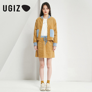 UGIZ春秋季韩版女装立领棒球夹克上衣灯芯绒短外套女UCUD906