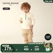 TeenieWeenie Kids小熊童装23年款秋冬男宝宝套头POLO衫式长袖T恤