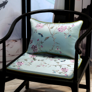 新中式椅垫刺绣花朵，沙发坐垫圈椅太师椅，餐椅海绵垫防滑夏薄款定制