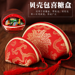 喜糖袋子中国风锦缎零钱包结婚庆，用品喜糖盒子，礼盒可装烟糖果袋