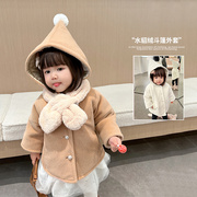 陈大猪L妈 女宝宝外套冬装2022冬季婴儿大衣加绒加厚婴童外套连帽