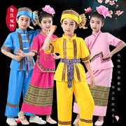 西双版纳儿童高端傣族泼水节半身，长裙服装男女舞蹈演出服夏季