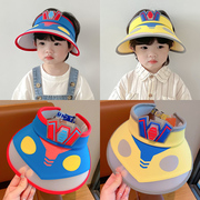 夏季男童奥特曼空顶帽女童防晒帽，儿童帽子宝宝遮阳帽防紫外太阳帽