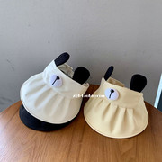 韩国婴儿帽子夏季薄款婴幼儿童空顶帽遮阳透气男女，宝宝大檐防晒帽