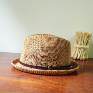 自然休闲时尚皮带镂空草帽子男士夏天英伦卷边成人小礼帽爵士帽女