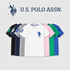 USPA男童短袖polo衫夏季2024儿童中大童品牌T恤短袖拼色