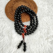 天然泗滨黑民族风，砭石108佛珠手链手串，男女通用舒筋通络