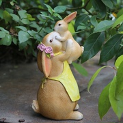 花园装饰 庭院园艺摆件卡通小动物创意可爱树脂兔子摆件装饰