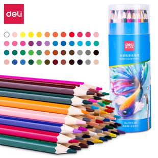 得力彩色铅笔水溶性彩铅学生用24色油性彩，铅笔48色美术生彩铅画笔彩笔专业画笔套装手绘铅笔儿童水性36色48色