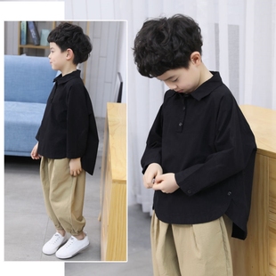 三岁男童秋装套装童装2023秋季款中大儿童洋气衬衫两件套帅气韩版
