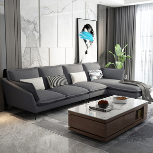 北欧布艺沙发意式极简大小户型简约现代客厅贵妃沙发可拆洗组合