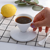 欧式骨瓷咖啡杯家用陶瓷杯碟套装个性纯白色异形杯碟勺