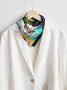 外单七彩色55cm真丝斜纹，桑蚕丝小方巾，儿童银行白领丝巾领巾