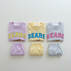 韩国童装夏季1-8岁女童韩版套装卡通小熊字母短袖T恤短裤两件