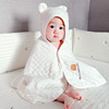 日本新生婴儿浴巾全棉六层纱布，洗澡吸水超软宝宝带帽斗篷纯棉包巾