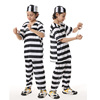 万圣节儿童服装角色扮演聚会派对男童警察监狱服制服囚服cos服