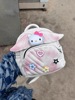 可爱HelloKitty扎染翅膀双肩包2024菱格绣线y2k百搭迷你包潮